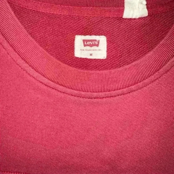 Levi's Color Block Red & White Crewneck Sweatshirt Size M - Picture 6 of 11